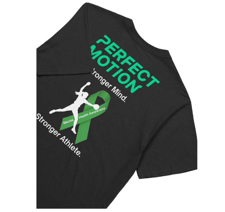 Perfect Motion Mental Health Awareness T-Shirt - Angle View