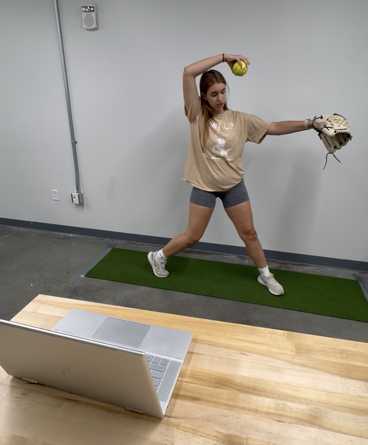 Pitching instruction in progress